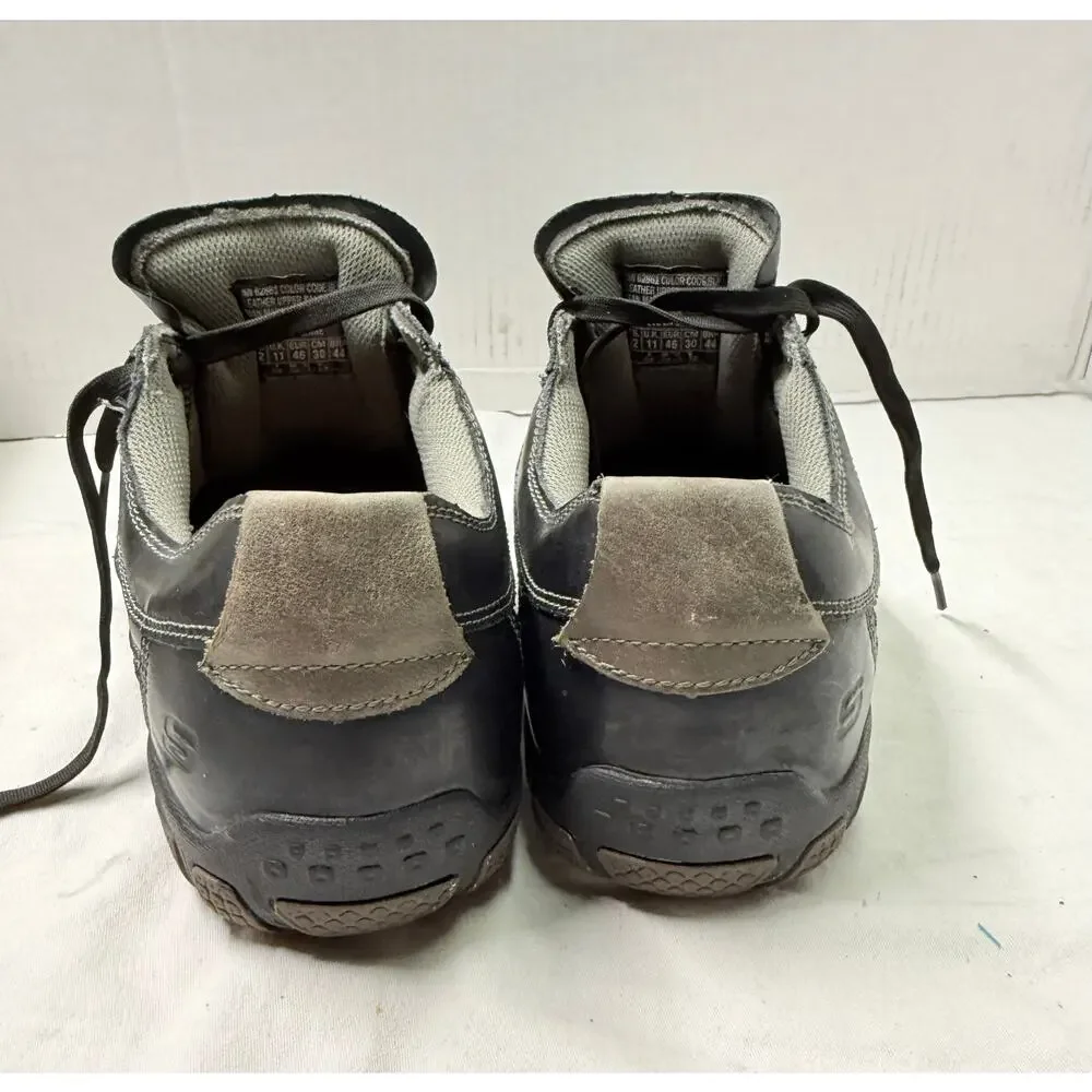 SKECHERS  LEATHER CASUAL SNEAKERS Mens size 12 color black SN 62861 - Picture 8 of 13